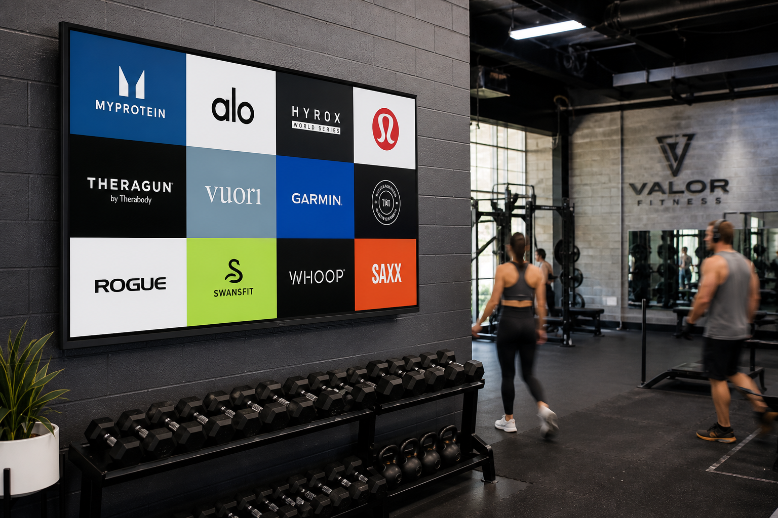 The lifting-floor TV at Barbell Club